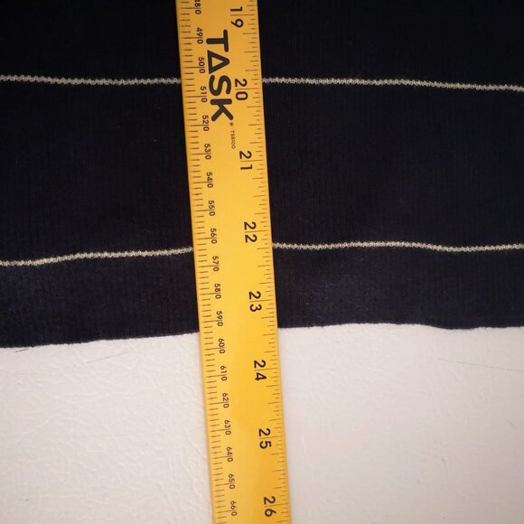 Talbots Ladies Navy with Beige Stripe Lightweight Turtleneck - Picture 5 of 9
